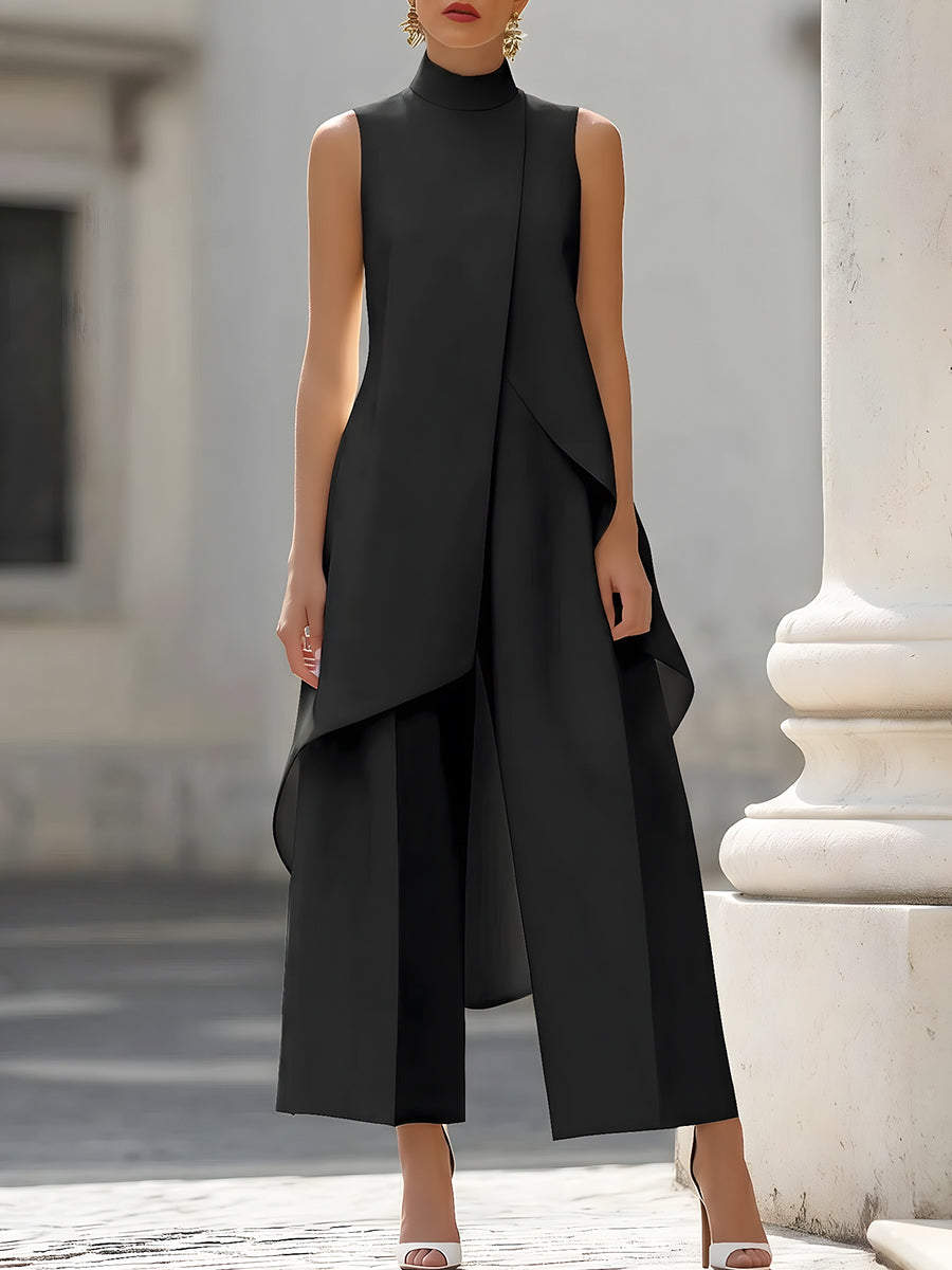 Valentina | Mono de Pierna Ancha con Cuello Alto