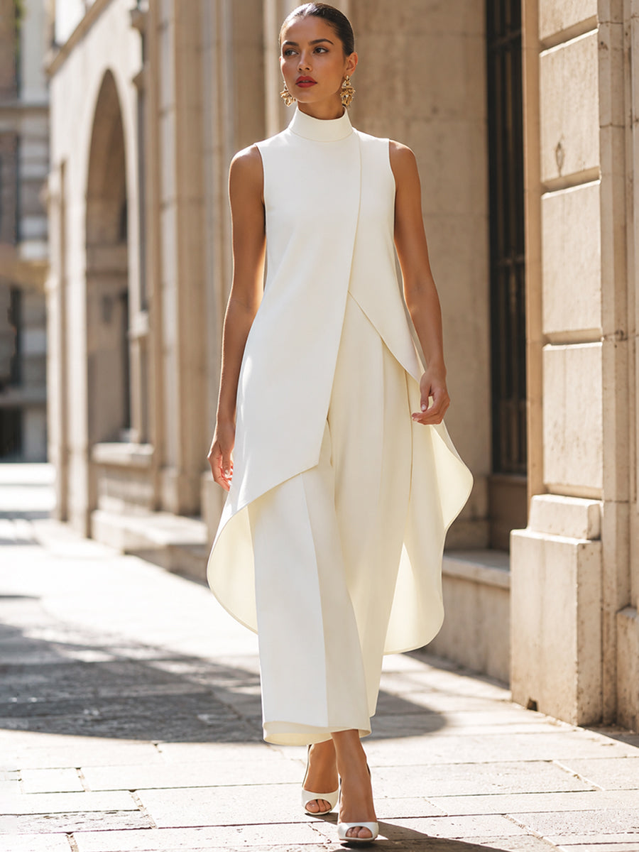 Valentina | Mono de Pierna Ancha con Cuello Alto