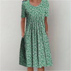 ENSLEY | Vestido Midi Floral Elegante que Disimula el Abdomen
