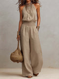 Valeria | Mono de pierna ancha con escote halter