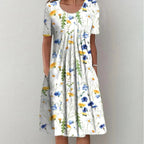ENSLEY | Vestido Midi Floral Elegante que Disimula el Abdomen