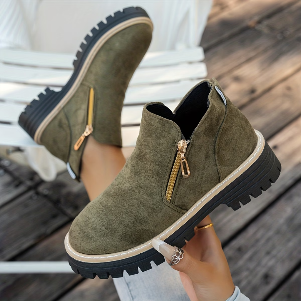 Nicoletta | Botines elegantes con cremallera dorada