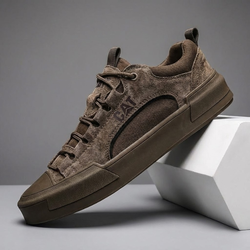 Varel | Zapatillas de Lona con Cordones Efecto Ante para el Día a Día