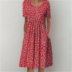 ENSLEY | Vestido Midi Floral Elegante que Disimula el Abdomen