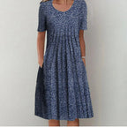 ENSLEY | Vestido Midi Floral Elegante que Disimula el Abdomen