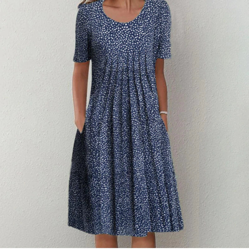 ENSLEY | Vestido Midi Floral Elegante que Disimula el Abdomen
