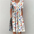 ENSLEY | Vestido Midi Floral Elegante que Disimula el Abdomen