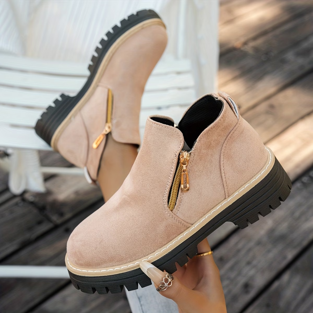 Nicoletta | Botines elegantes con cremallera dorada