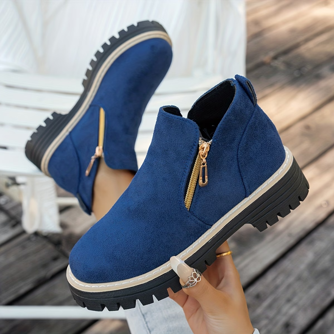 Nicoletta | Botines elegantes con cremallera dorada