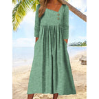 NANCY | Vestido Midi de Rayas Elegante que Disimula el Abdomen