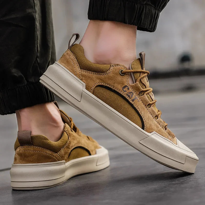 Varel | Zapatillas de Lona con Cordones Efecto Ante para el Día a Día