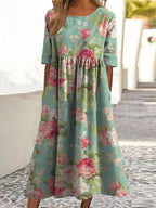 COURTNEY | Vestido Midi Bordado Elegante que Disimula el Abdomen
