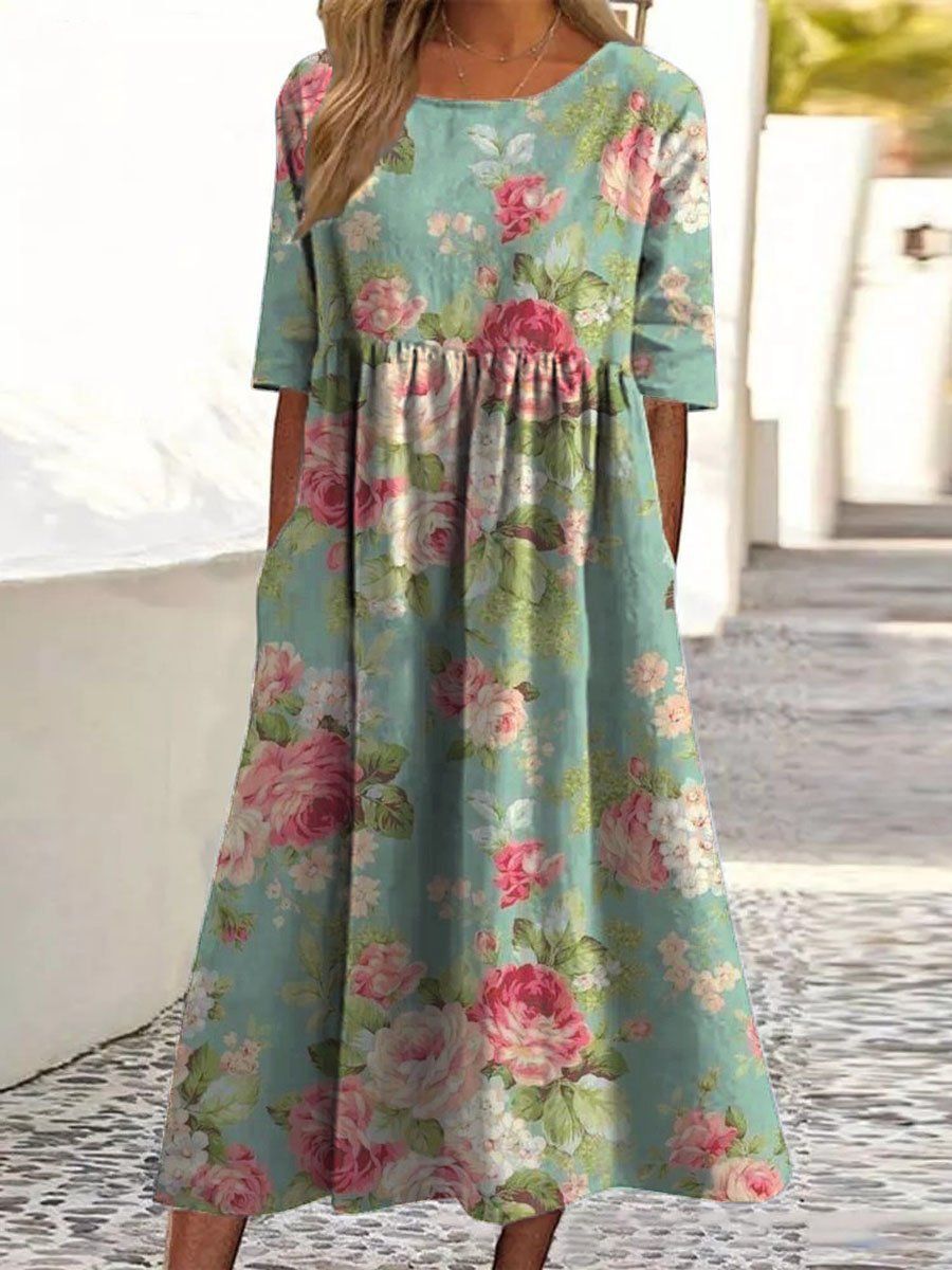 COURTNEY | Vestido Midi Bordado Elegante que Disimula el Abdomen