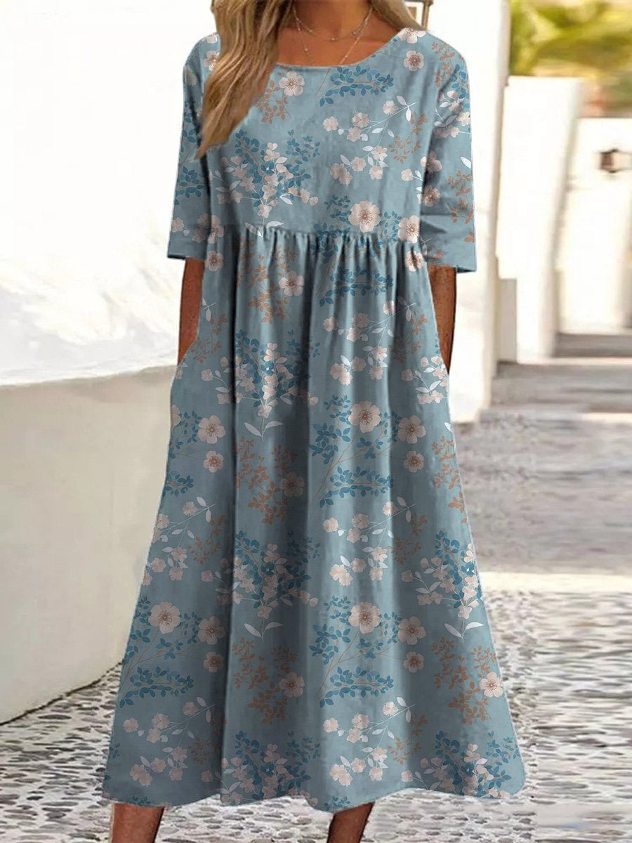 COURTNEY | Vestido Midi Bordado Elegante que Disimula el Abdomen