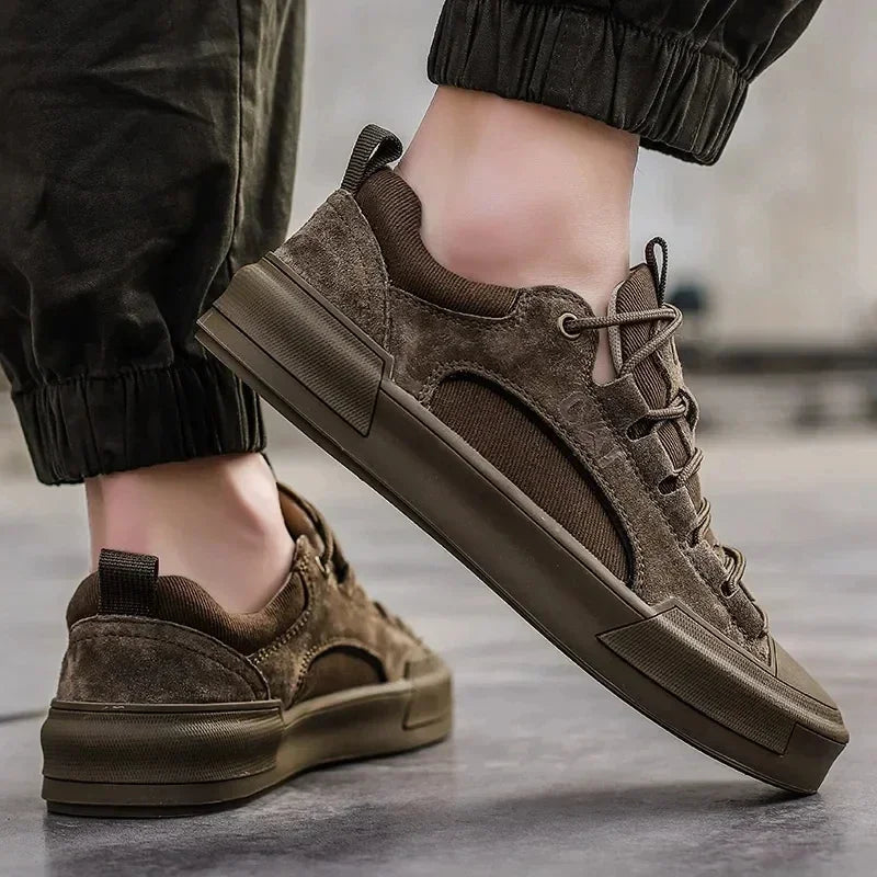 Varel | Zapatillas de Lona con Cordones Efecto Ante para el Día a Día