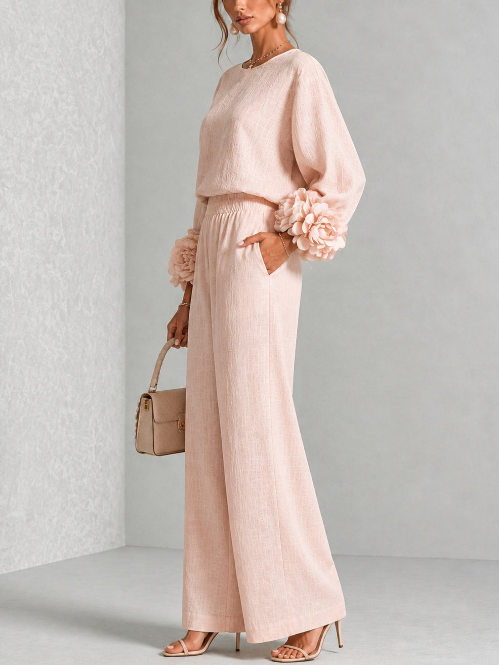Rosalie | Conjunto de dos piezas con puños florales