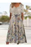 RACHELLE | Vestido Midi de Encaje Elegante que Disimula el Abdomen