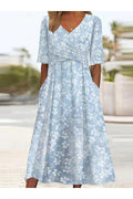 CAMILLE | Vestido Midi Floral Elegante que Disimula el Abdomen