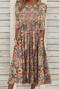 COLLEEN | Vestido Floral Elegante con Bolsillos que Disimula el Abdomen