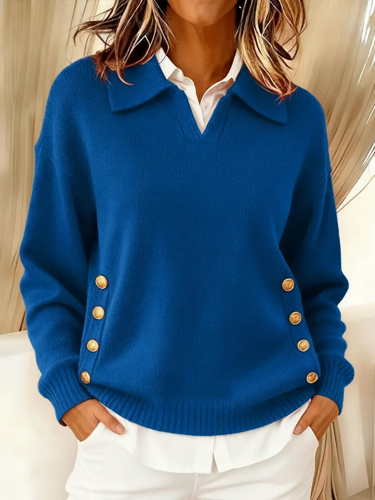 Fritzie | Jersey con Escote en V y Cuello