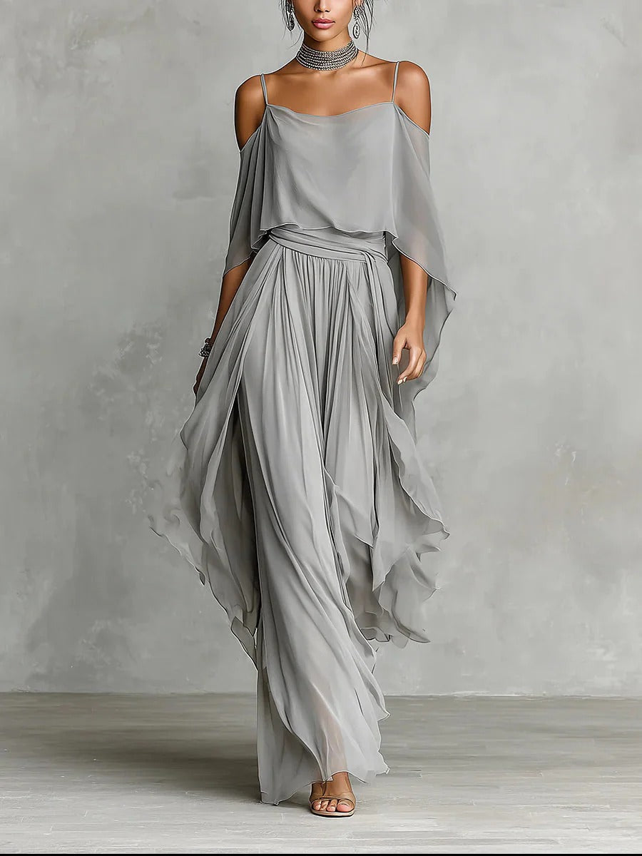 Renata | Set fluido grigio due pezzi