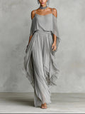 Renata | Set fluido grigio due pezzi