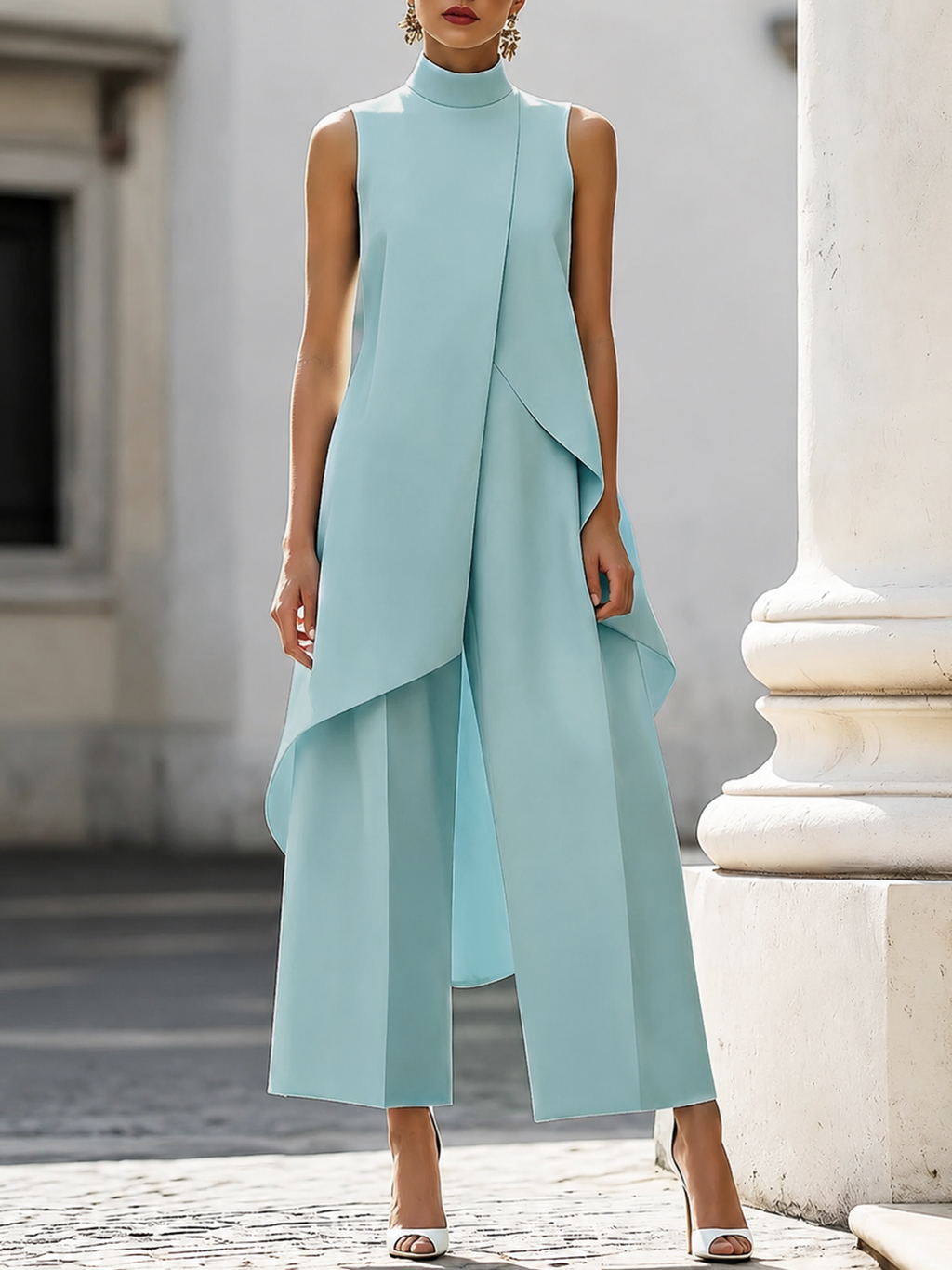 Valentina | Mono de Pierna Ancha con Cuello Alto