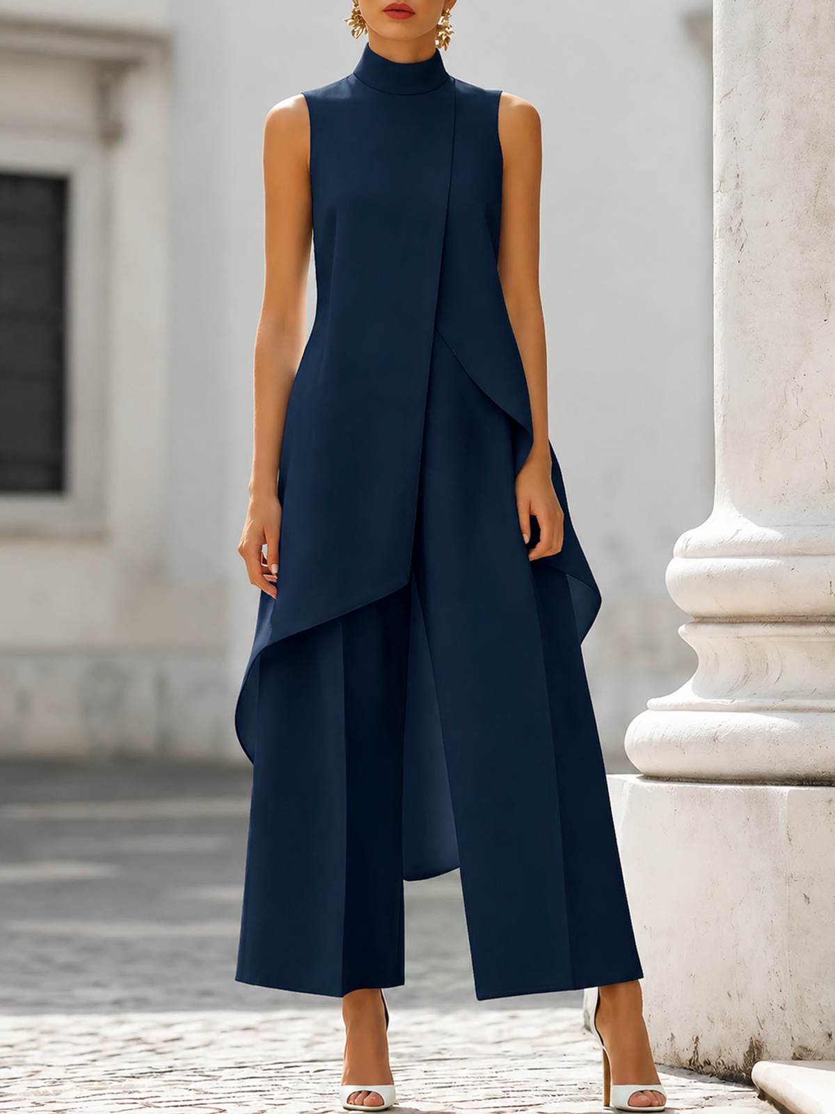 Valentina | Mono de Pierna Ancha con Cuello Alto
