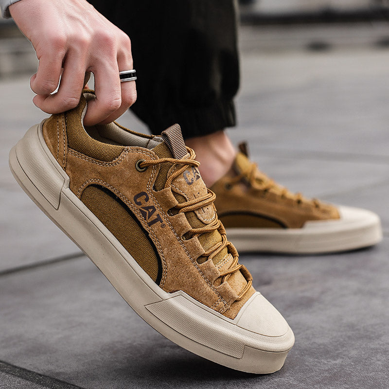 Varel | Zapatillas de Lona con Cordones Efecto Ante para el Día a Día