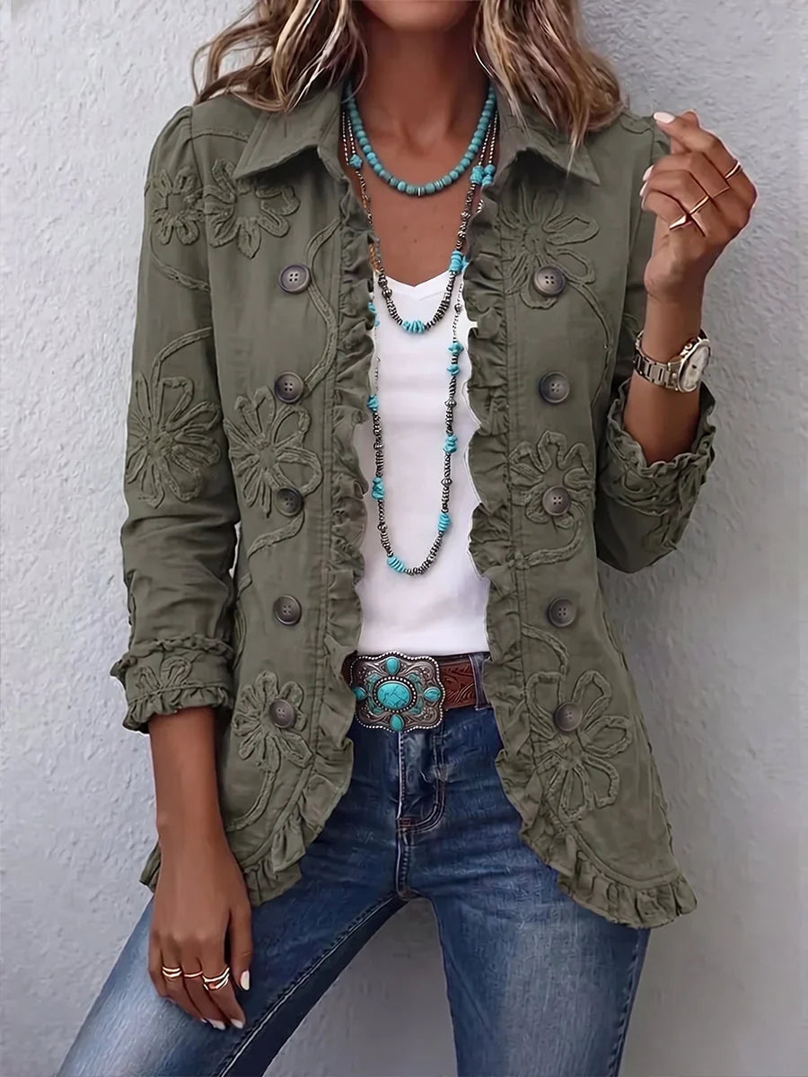 Antonella | Chaqueta Bordada con Volante