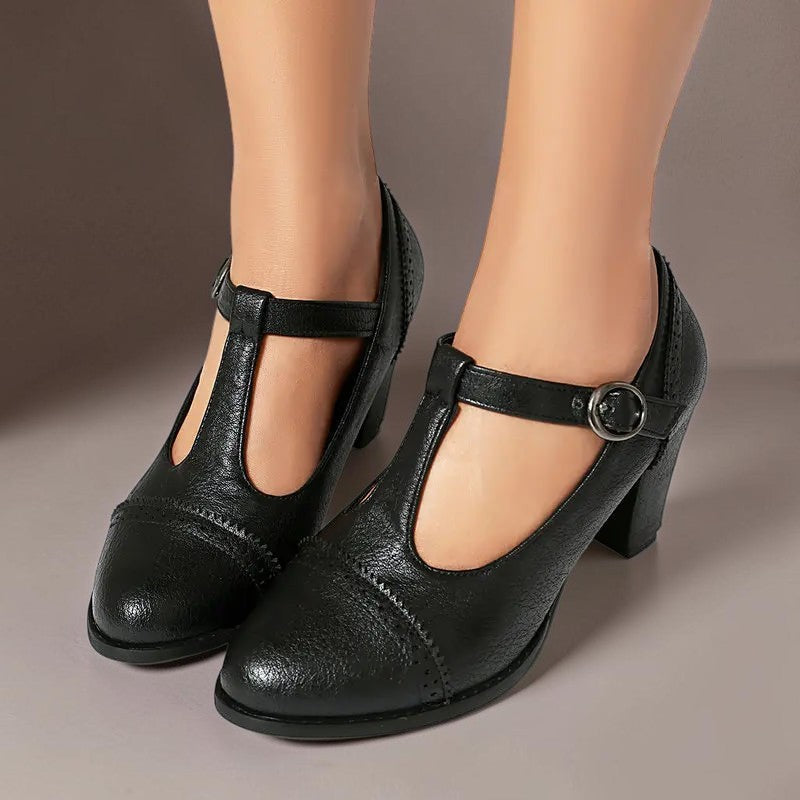 Sandrine | Zapatos de salón calados con tira en T