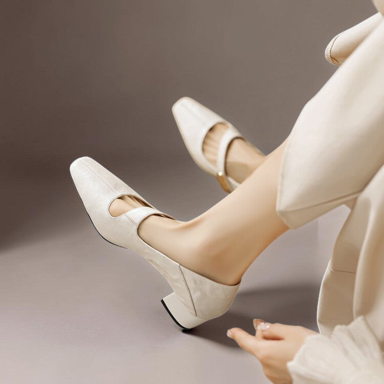 Juliette | Merceditas de punta cuadrada con detalle dorado