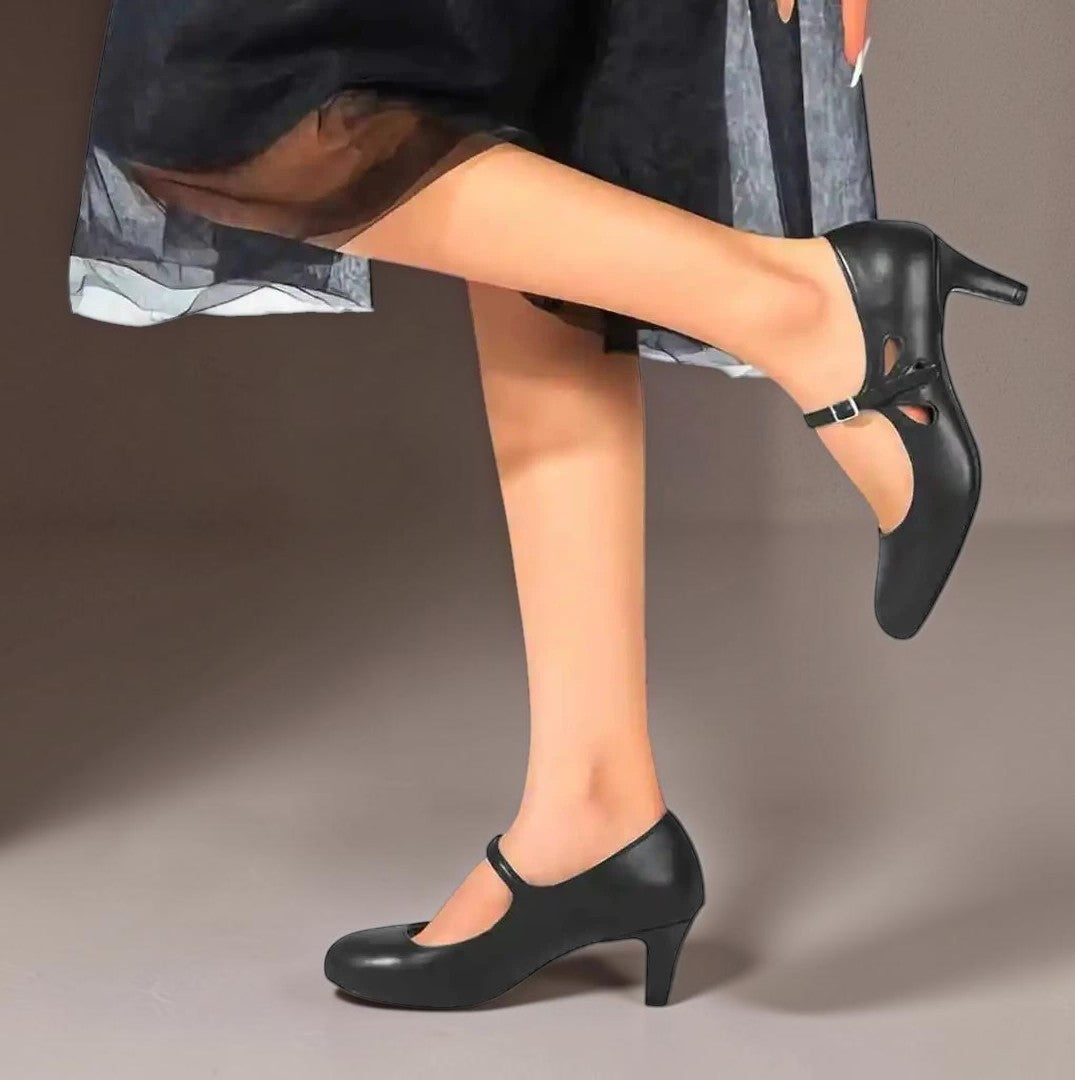 Sylvie | Zapatos de salón negros de punta cerrada