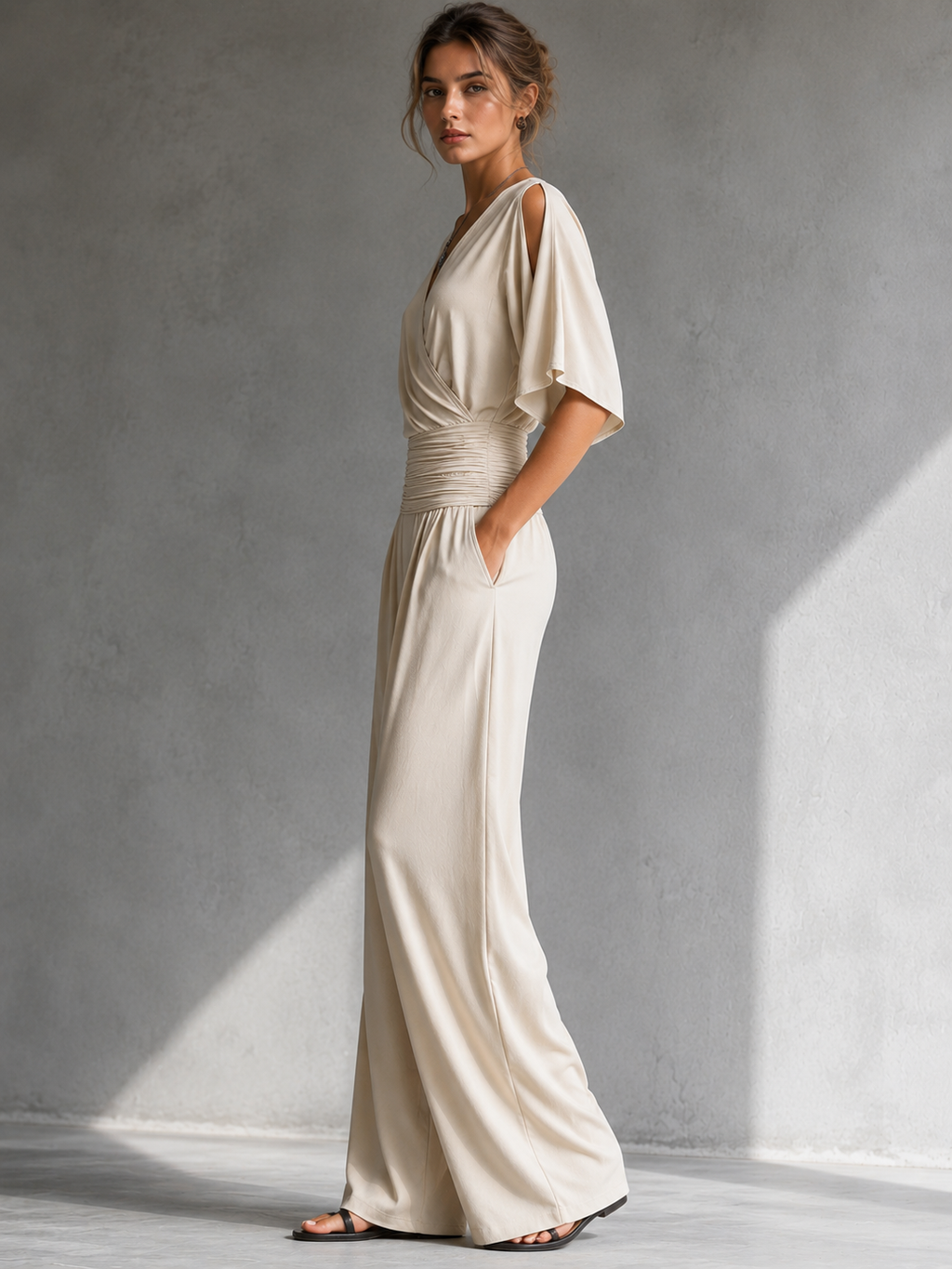 Zeni | Mono cruzado elegante de pierna ancha